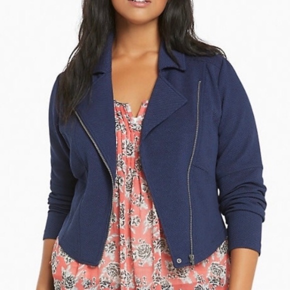 torrid Jackets & Blazers - Torrid Women’s Textured Scuba Moto Jacket, Size 2X